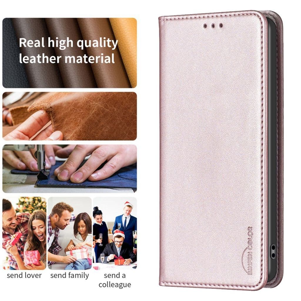 iPhone 13 Pro Max Plånboksfodral Korthållare Stativ – Roséguld - Bild 5