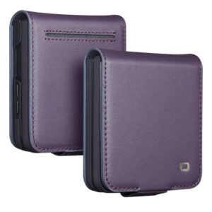 QIALINO Samsung Galaxy Z Flip8 Plånboksfodral i äkta läder - Lila