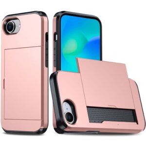iPhone 16e Skal med Kortfack - Roséguld