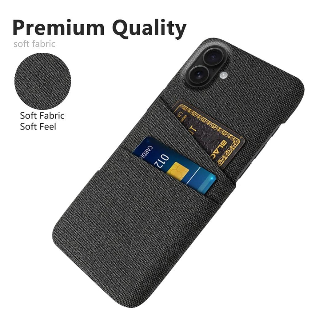 iPhone 17 Skal i Textil med 2 Kortfack - Svart - Bild 3
