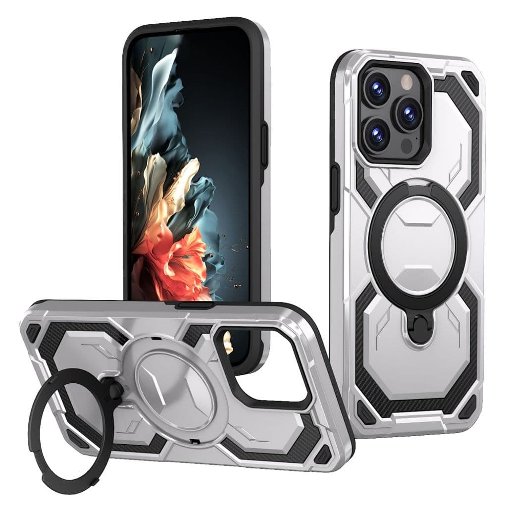 iPhone 13 Pro Max Magnetiskt Skal Ring Kickstand – Grå