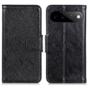 Google Pixel 11 Pro XL Plånboksfodral i läder med nappastruktur - Svart