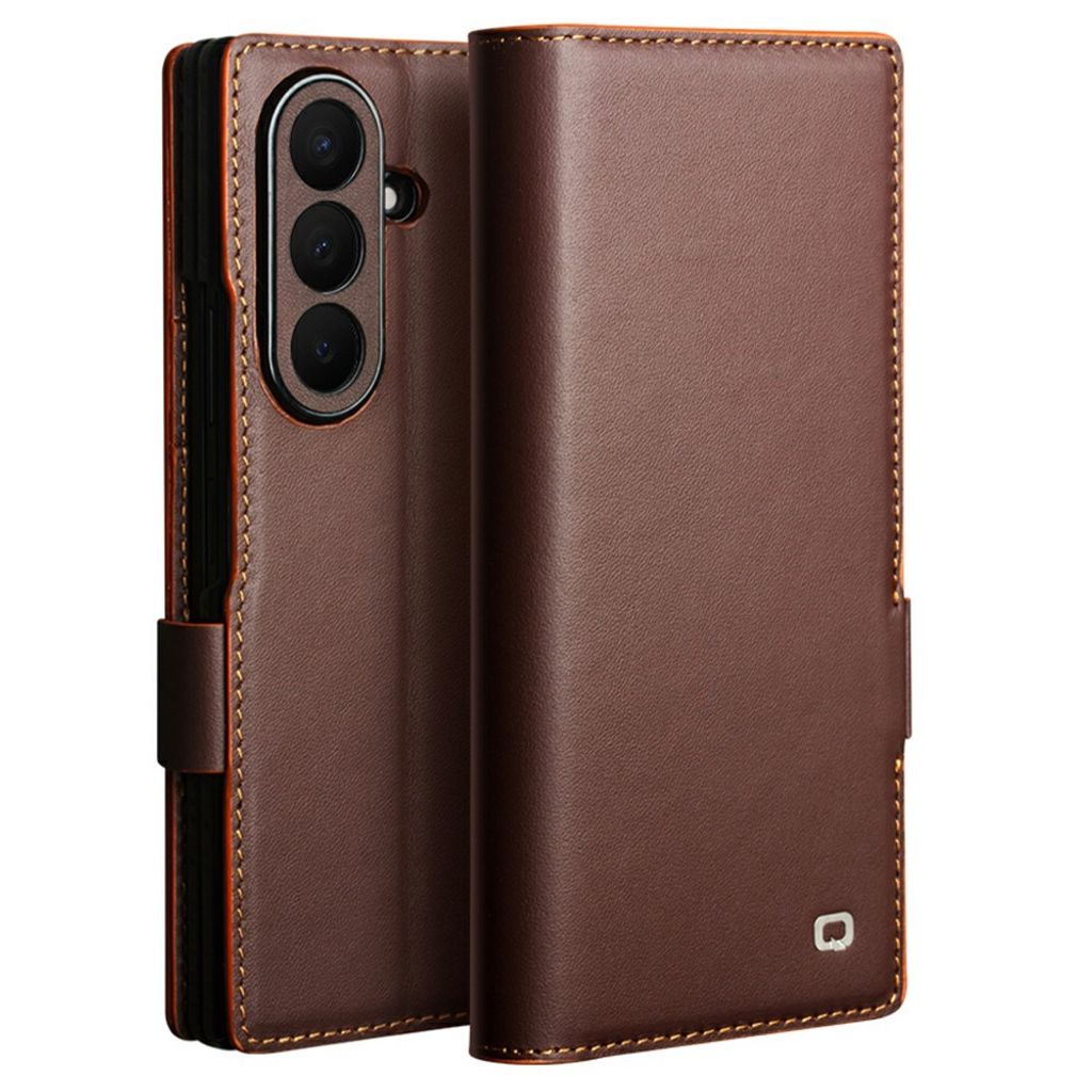 QIALINO Samsung Galaxy Z Fold8 Ultra Plånboksfodral i äkta läder - Brun