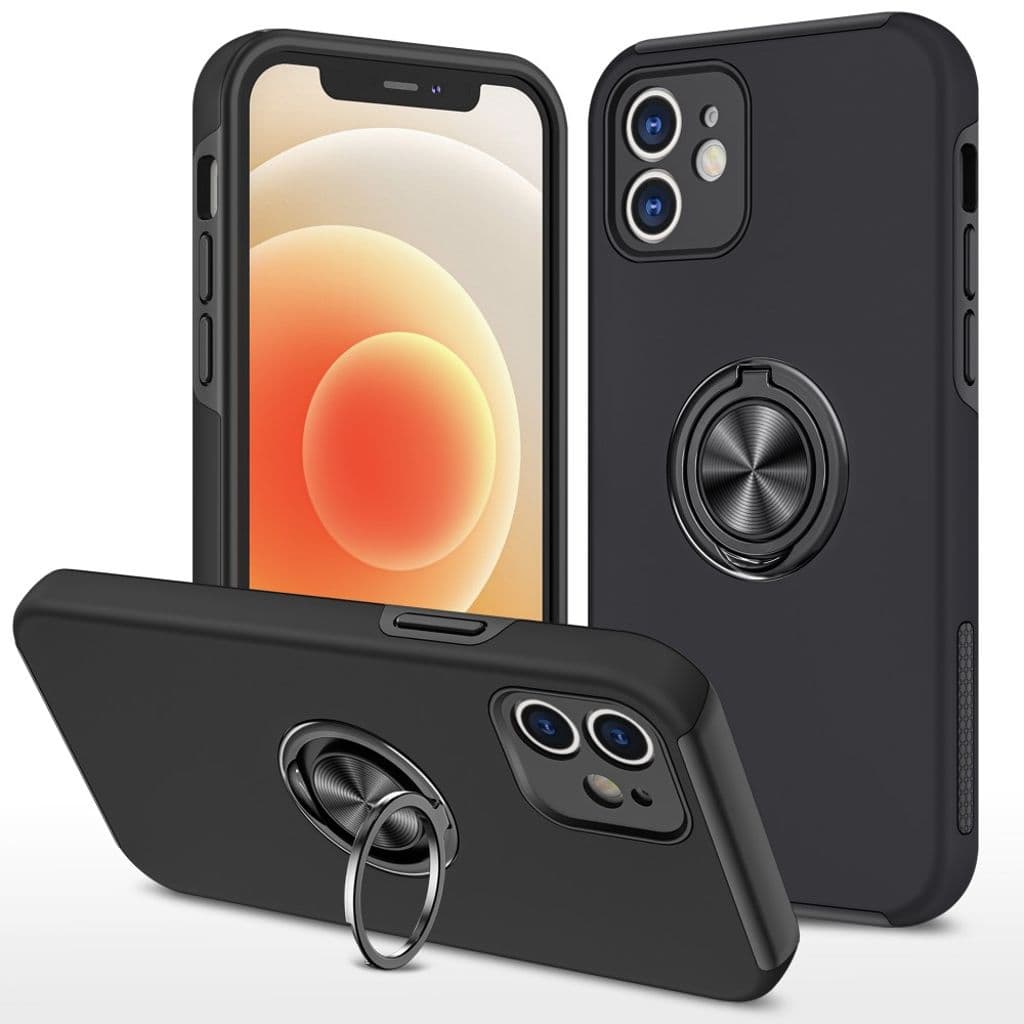 iPhone 12 Mini Skal med Ringhållare - Svart