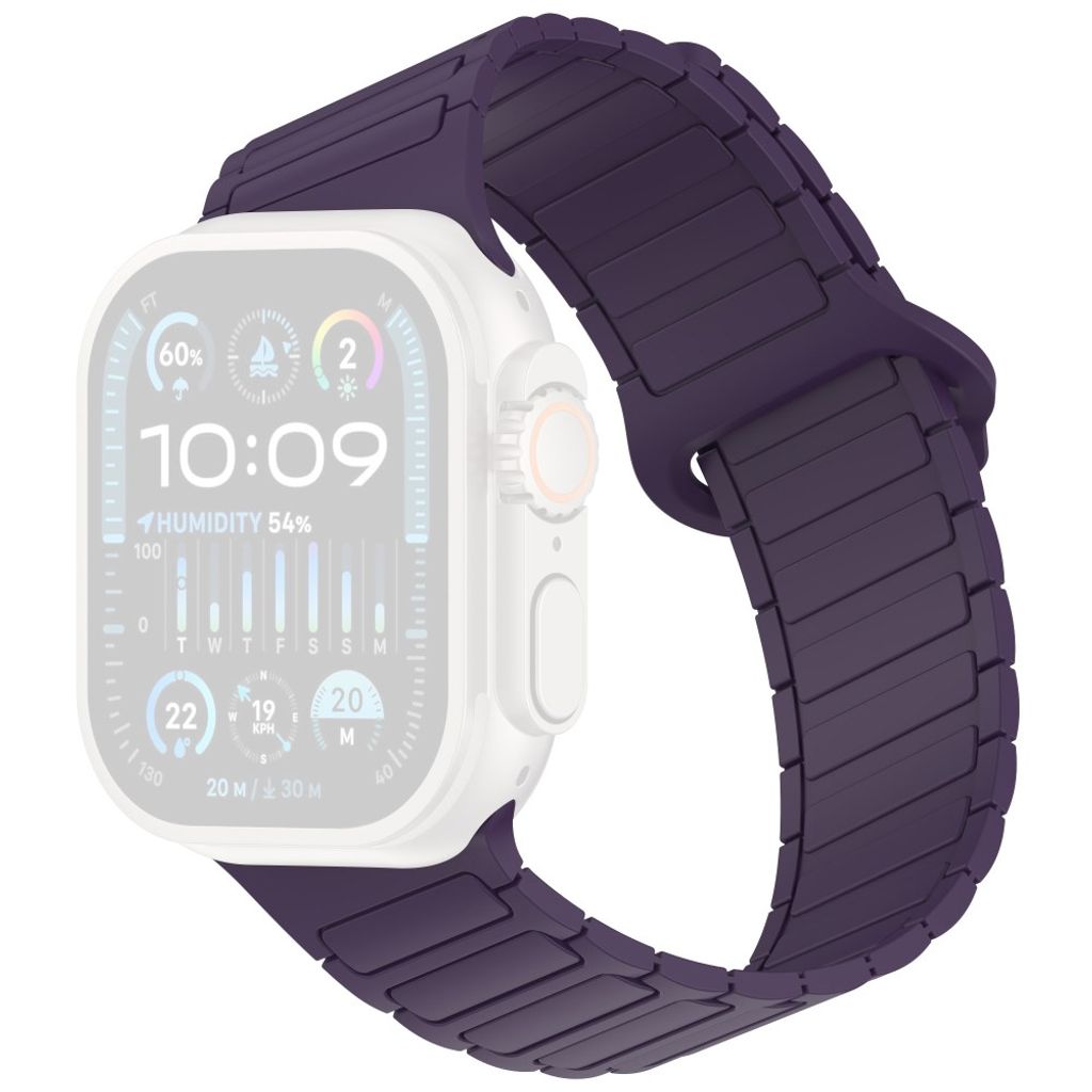 Apple Watch Silikon Armband med magnetlus till 42/44/46/49mm - Lila