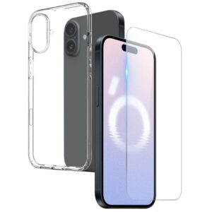 NORTHJO Skal + Skärmskydd till iPhone 16 - Transparent
