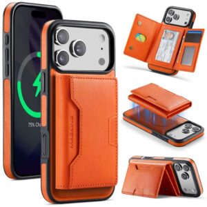 MAGKING MagSafe Skal med avtagbar plånbok till iPhone 18 Pro Max/17 Pro Max - Orange