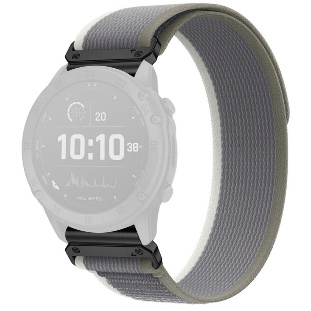 Garmin Fenix 8 Pro/Quatix 8/Tactix 8 47mm Elastiskt nylonarmband - Grön/Grå