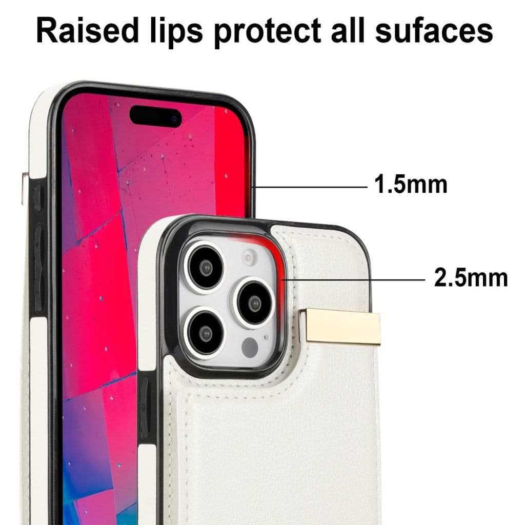 iPhone 16 Pro Skal med plånbbok i PU-läder - Vit - Bild 6