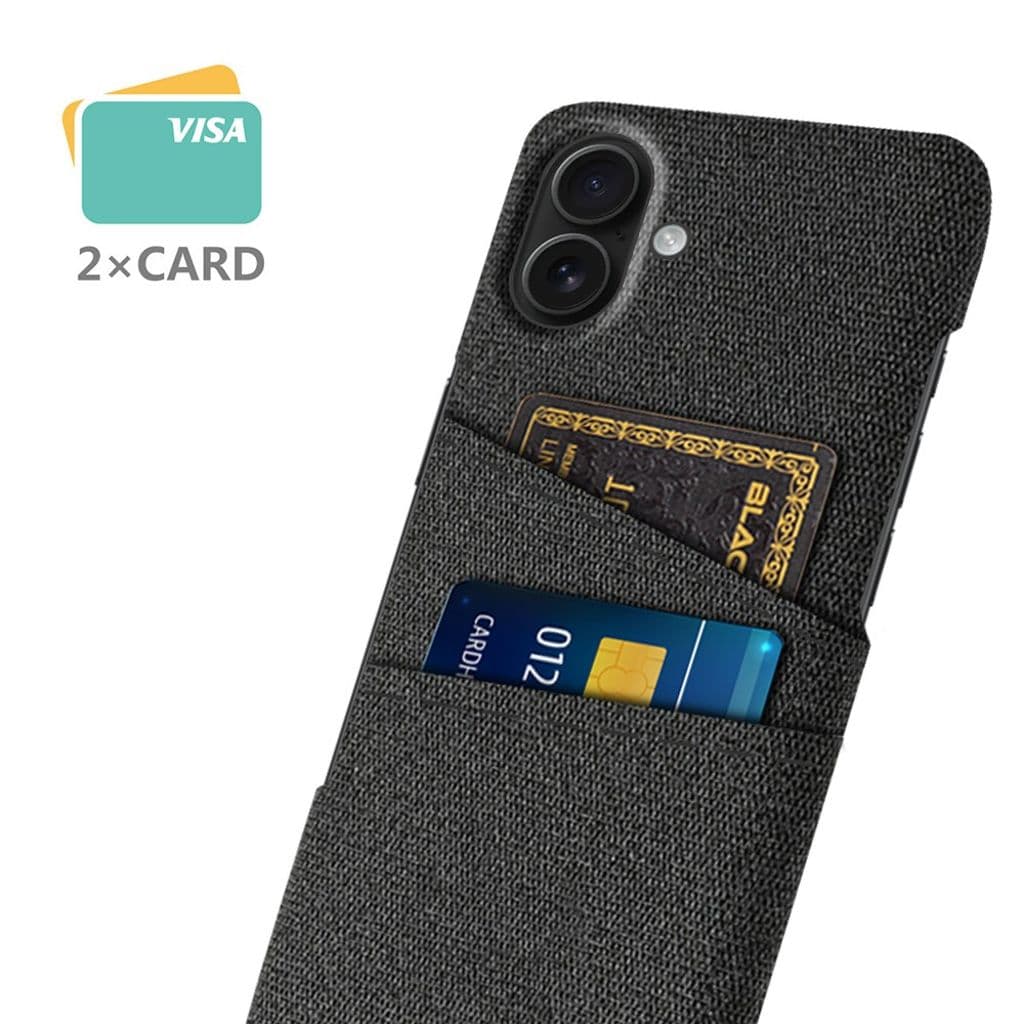 iPhone 17 Skal i Textil med 2 Kortfack - Svart - Bild 2